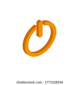 Icono de potencia isométrica vectorial sobre fondo blanco.
