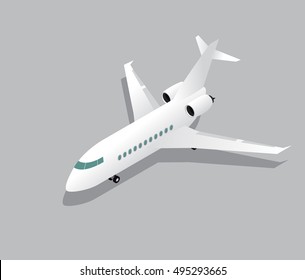 Vector Isometric private jet airplane infographic elements.Business aircraft .for the websites of airlines and travel companies.
