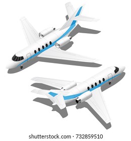 Vector isometric private jet. Plane Icon