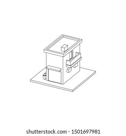 Vector isometric representing hotel or house