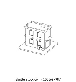 Vector isometric representing hotel or house