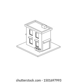 Vector isometric representing hotel or house