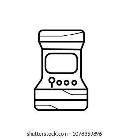 Vector isometric retro arcade game machine icon