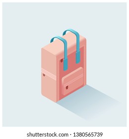 Vector isometric school bag 