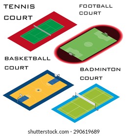 vector isometric sport courts