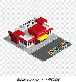 Vector isometric supermarket store building. Shopping icon.