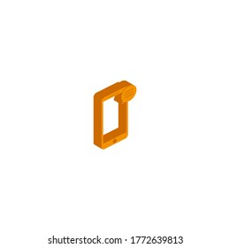 Vector isometric telephone icon on a white background