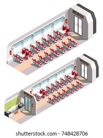 Vector Isometric Train Cross-section Interior