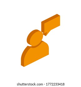 Vector isometric user icon on a white background