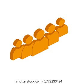 Icono de usuario isométrico vector en fondo blanco