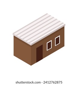 Vector isometric view of house color vector illustration.