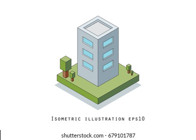 Vector - isometric,building,Vector illustration eps 10.