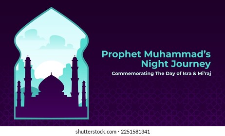 Vector Isra Miraj Banner Template.