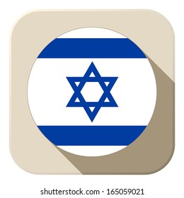 Vector - Israel Flag Button Icon Modern