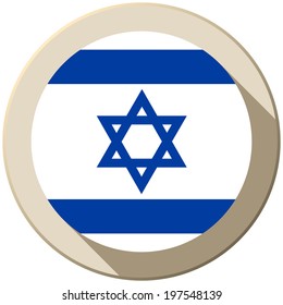 Vector - Israel Flag Button Icon Modern