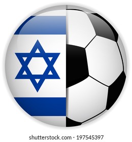 Vector - Israel Flag with Soccer Ball Background