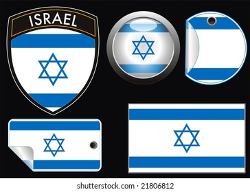 vector israel grest flag with web button and label