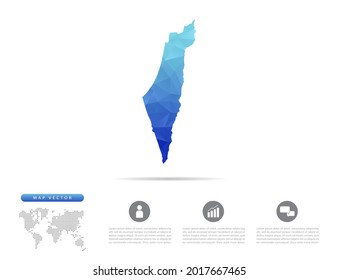 Vector Israel map blue polygon triangle mosaic for presentation. Creative concept for infographic.