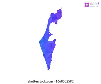 Vector Israel map colorful polygon triangle mosaic with white background. style gradient.