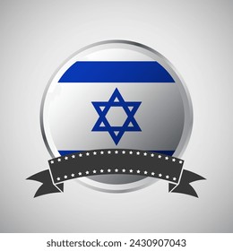 Vektor Israel Runde Flagge Banner Vektor-Illustration