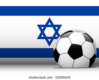 Vector - Israel Soccer Ball with Flag Background