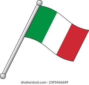 vector an Italian flag stick