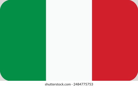 Vector of Italian flag.Flag of Italy, in correct size, proportions and colors. Vector illustration. Italian Republic. Tricolour featuring three equally sized vertical pales of green, white and red