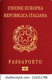 vector Italian passport cover 