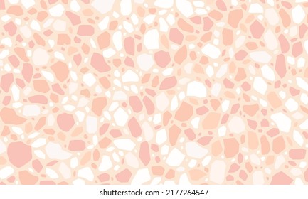 Vector italian terrazzo stone texture. Realistic marble stone pattern. Flooring tile illustration. Home decor template. Geometric haotic print. Natural rock fabric. Porcelain stoneware countertop