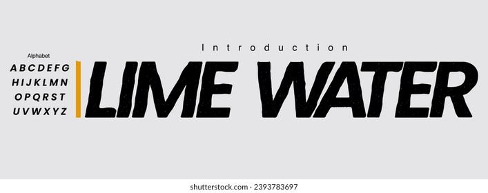 Vector of italic modern rough font. Textured and grunge font