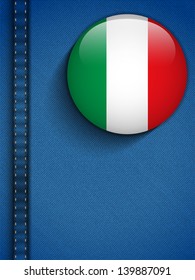 Vector - Italy Flag Button in Jeans Pocket