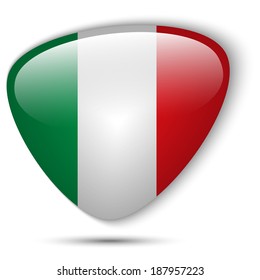 Vector - Italy Flag Glossy Button