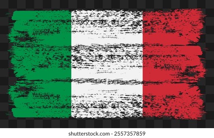 Vector Italy flag in grunge style on transparent background