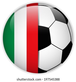 Vector - Italy Flag with Soccer Ball Background