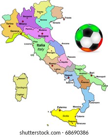 Vector Italy football map illustration