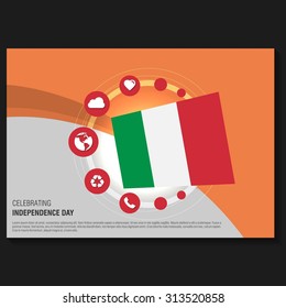 Vector Italy Independence Day Flyer template. Creative Brochure Title Page. National Day Leaflet design element. vector illustration