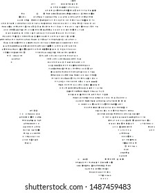 Vector Italy map filled with a texture of horizontally arranged gray circles