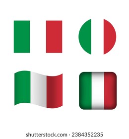 Vector Italy National Flag Icons Set