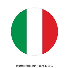 Vector Italy national flag round shape.