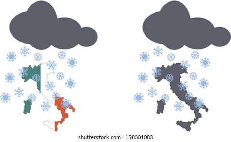 Vector Italy and snow 