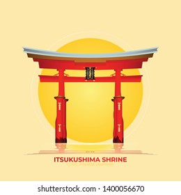vector Itsukushima Shire Iconic Japan Landmark