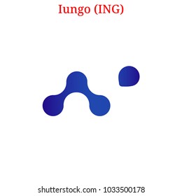 Vector Iungo (ING) digital cryptocurrency logo. Iungo (ING) icon. Vector illustration isolated on white background.