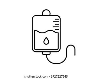 Vector iv bag icon. Saline symbol on background. The concept of treatment and therapy, chemotherapy. Modern design flat design, web button.