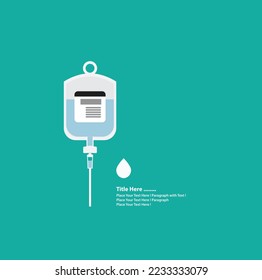 Vektor IV Intravenöse Treibladung Symbol. Plakatvorlage! Illustration. Das Konzept der Behandlung und Therapie, Chemotherapie.