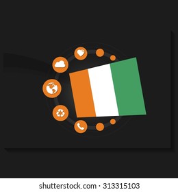 Vector Ivory Coast Independence Day Flyer template. Creative Brochure Title Page. National Day Leaflet design element. vector illustration