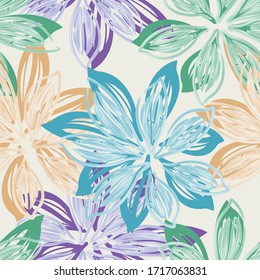 Vector ivory large tropical seamless pattern background. Perfect for fabric, wallpaper, scrapbooking project.