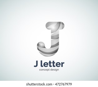 Logotipo de letra j vetorial, modelo de logotipo geométrico abstrato, criado com elementos sobrepostos