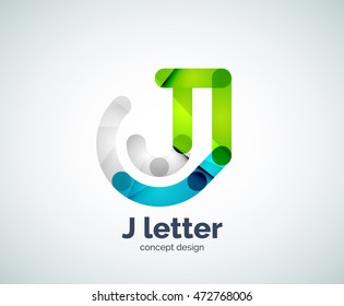 Vector j letter logo, abstract geometric logotype template, created with overlapping elements