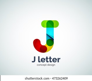 Logo für Vektor j-Buchstaben, abstrakte geometrische Logotypvorlage, erstellt mit überlappenden Elementen