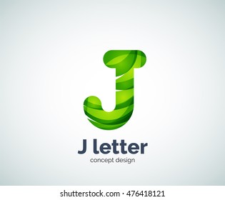 Vector j letter logo, abstract geometric logotype template, created with overlapping elements
